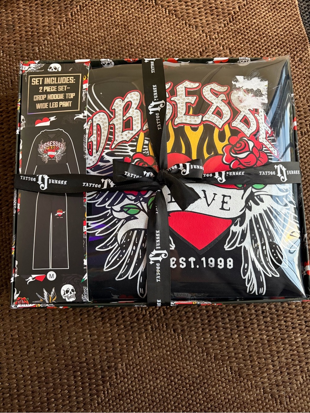 Obsessed Tattoo Graphic Tank Top - Black & Red